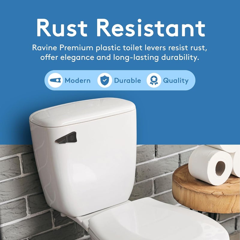 RAVINE Toilet Handle Replacement- American Standard Toilet Flush Handle with Elegant Design, Durable Toilet Flush Lever Front Mount - Easy to Install Toilet Bowl Handle Replacement (Brushed Bronze) - Image 4